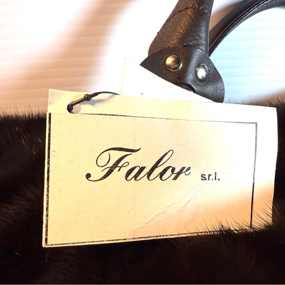 Falorni LaBorse Elegant Black Mink  Tote Bag with Structured Design - Picture 11 of 12